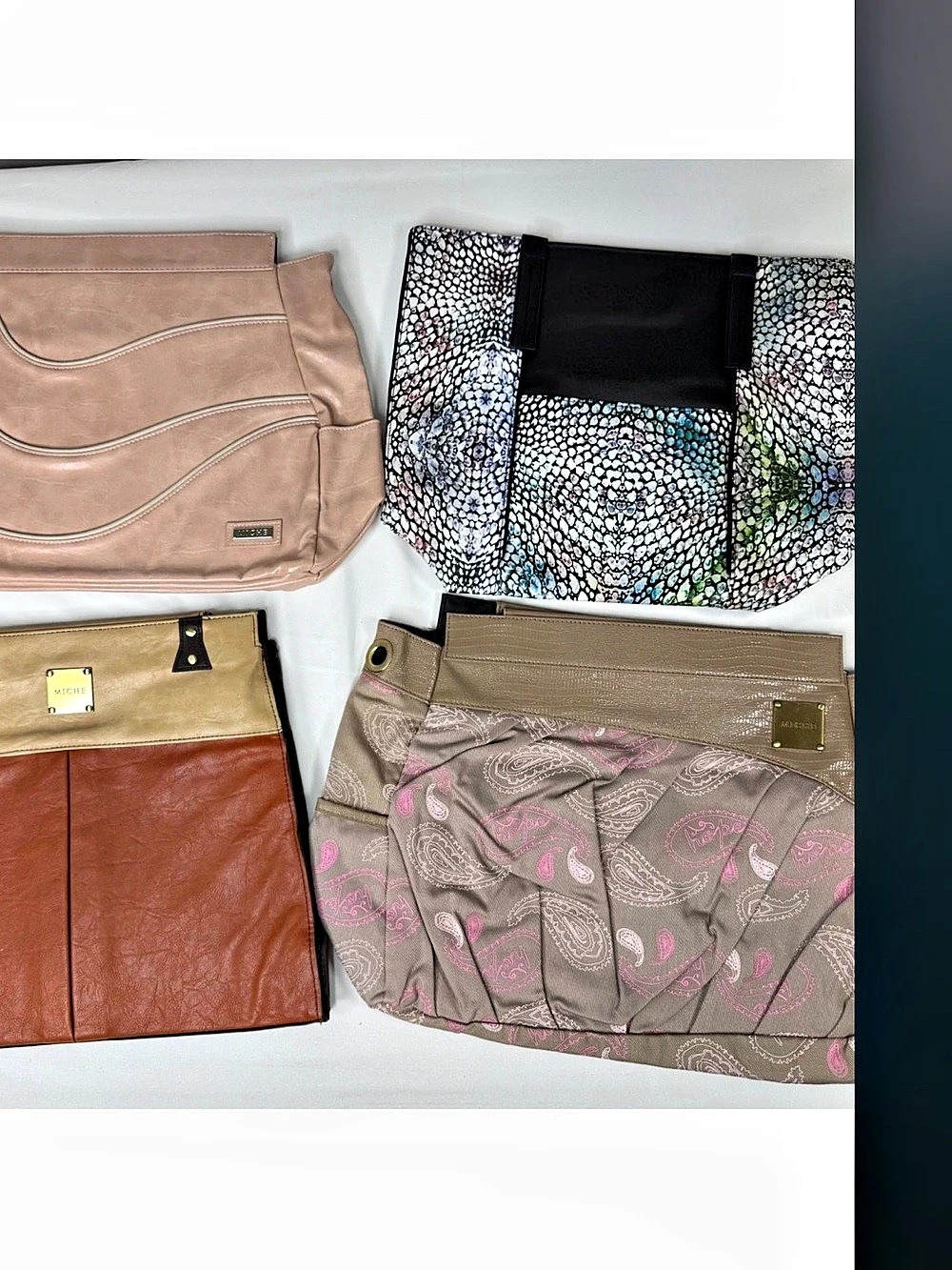 Miche Paisley Shoulder Bag in Pink & Brown Like New